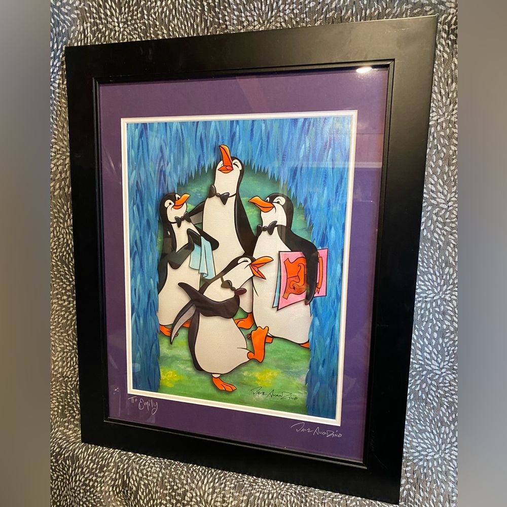 DISNEY’S Mary Poppins Penguins, Signed, framed print